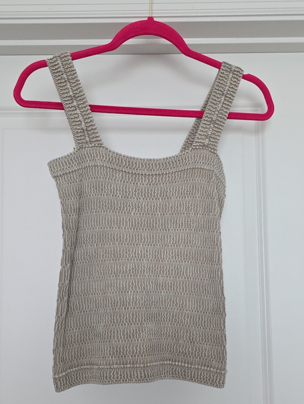 Zenana Beige Stretchy Fitted Cropped Tank with Wide Straps